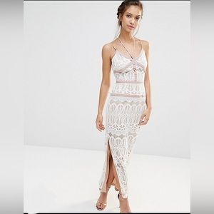 Boohoo Boutique Lace Satin Trim Maxi